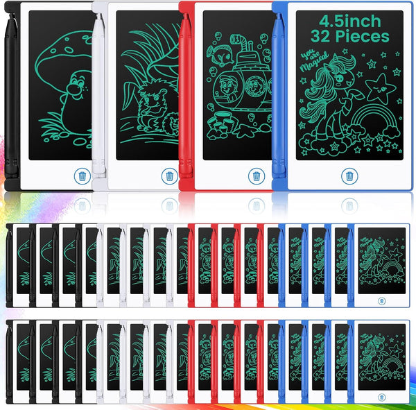 32 Pieces Mini LCD Writing Tablet, 4.5 Inch Educational Erasable Drawing Pad for Preschool Art Toys Birthday Favor