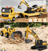 Set Bulldozer 3-7 Alloy Die-Cast Construction Vehicles Toys w/Semi Truck, Excavator & - Real Lights & Sounds, Movable