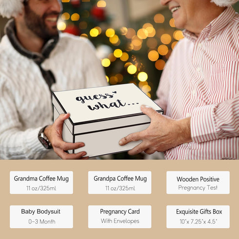 Set, Pregnancy Announcement for Grandparents, Baby Reveal Ideas Gifts - Promoted to Grandma & Grandpa Coffee Mug Baby