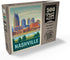 MyPuzzle Nashville Skyline - Summer On The Riverfront Vintage Poster, Premium 500 Piece Jigsaw Puzzle