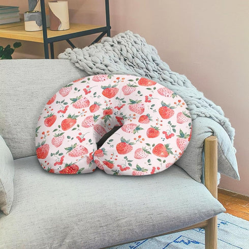 Strawberry Nursing Pillow Covers Reversible and Soft Feeding Pillow Slipcover Fits Standard Infant Nursing Pillow