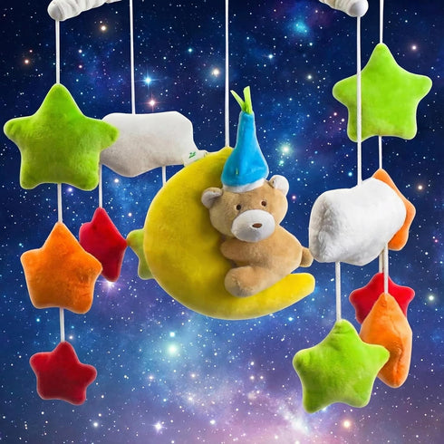 35 Pack HLLEDUO Crib Mobile for Boys or Girls - Baby Crib Mobile with Lullaby Music Rotating Auto-Shutoff