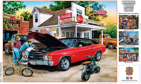 MasterPieces 1000 Piece Jigsaw Puzzle - Getting Dirty - Car Mechanics Theme - 26.75x19.25" - Perfect for Adults,