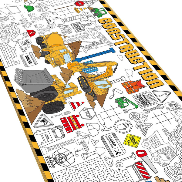 Construction Giant Coloring Poster for Kids Large Coloring Tablecloth Big Paper Sheets