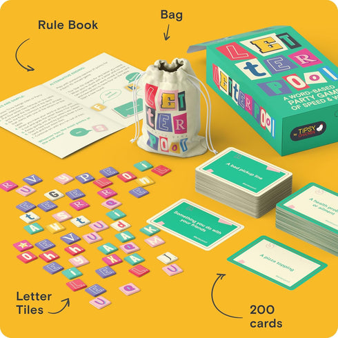 Letterpool: 2-6 Players Board Game for Adults, Family, Teens - Fun Trivia, Word & Card Games for Game Night