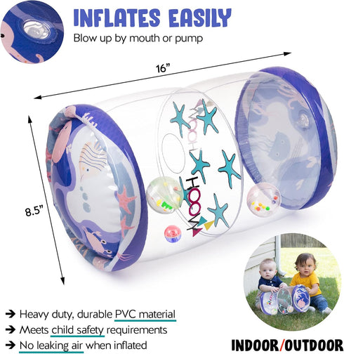 Hoovy Infant Crawling Toys, Toys for Crawling Babies 6-12 Months, Beginner Crawl Along Baby Roller, Tummy Time Activity