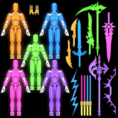 VRME 13 Set, Dummy 13 Dummy 3D 5-Pack (5-Colors) Luminous Titan Action Figures Multi-Colored Lucky Robo Nova