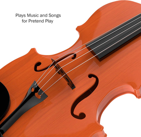 Hey! Play! Kid’s Toy Violin with Bow, 4 Adjustable Strings - Realistic-Looking Instrument for Learning Classical Music