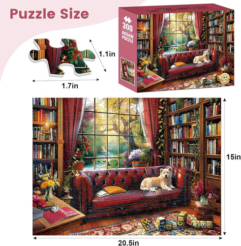 VOLUVOLU 300 300 20.5x15 Pieces Puzzle for Adults - Piece Children Puzzle - Dog Puzzles,Landscape Jigsaw Puzzles