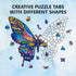 GLOBLELAND 120 Pcs Wooden Jigsaw Puzzles for Adults - Colorful Butterfly Shaped Puzzles