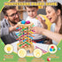 3-6 Montessori Wooden Board Game for Kids Years - Educational Learning Toy with Colorful Sticks, Dice& Balls - Fine