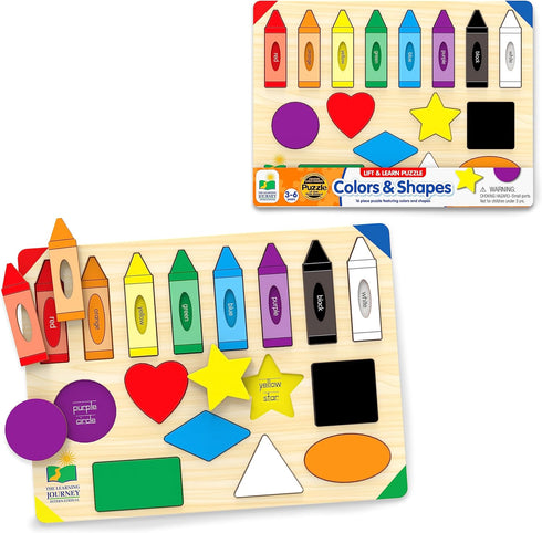 The Learning Journey Lift & Learn Puzzle Colors & Shapes – Award Winning Educational Toy for Children Ages 3 and Up