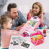 3, 4, 5, 6, 7, 8+ 57 Playset, Play Calculator Cash Register Toy Gift for Kids Girls Age Year Old, Pcs Pink Pretend