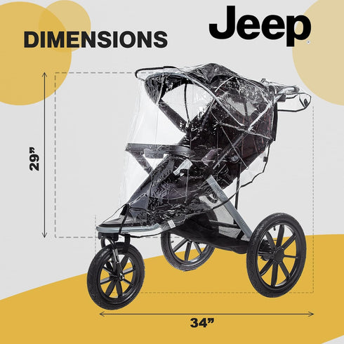 Jeep Jogging Stroller Weather Shield, Baby Rain Cover, Universal Size, Waterproof, Windproof, Ventilation