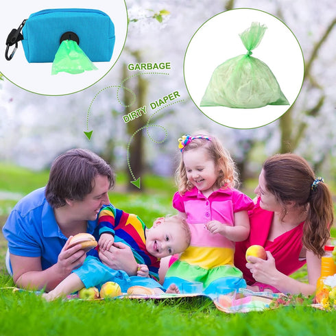 3 Pack Set 135 Counts Dingion Diaper Bag Dispenser Diaper Trash Dispenser with Baby Disposal Trash Bags with Hook