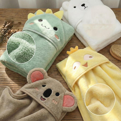 Gucilulu 4 Pack Hooded Baby Towel - Premium Soft Bath Towel for Baby, Newborn,Infant - Ultra Absorbent,Natural Baby