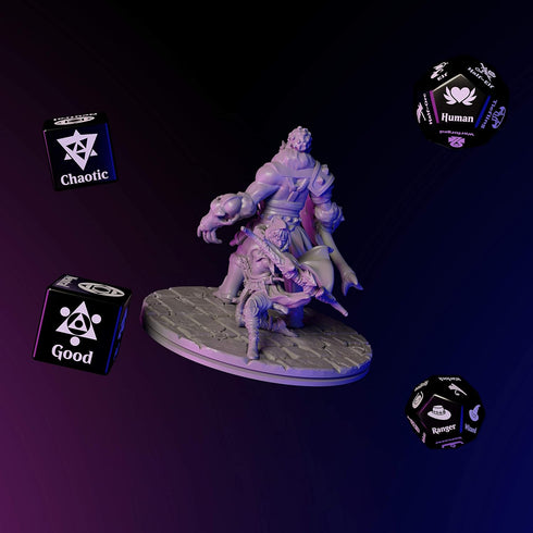 Citadel Black Character Randomizer Dice Set for Dungeons and Dragons 5th Edition, Randomize Class, Race, & Alignment
