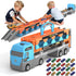 2-in-1 Foldable Race Track Truck Car Playset for 2-8 Years Old Boys