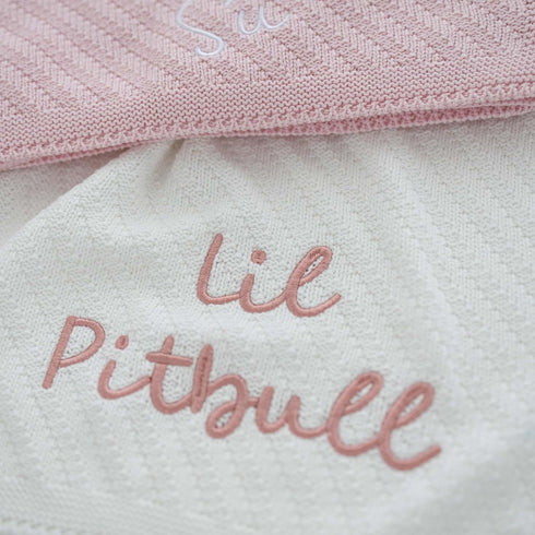 Monogrammed Rosanbella Personalized Baby Blanket - Custom Knit with Embroidery, Baby Name Blanket | Perfect for Baby