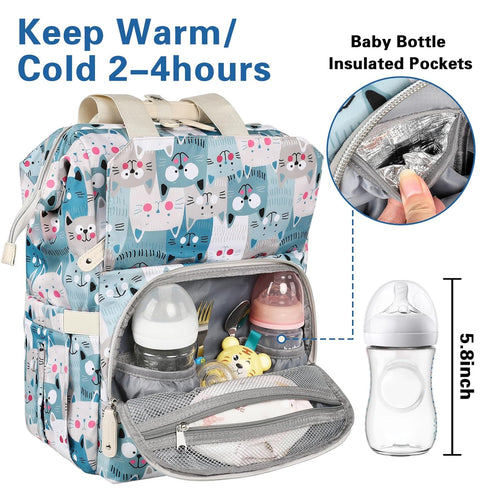 Backpack,Baby Boys,15.6inch Jiefeike Diaper Bag Bags for Mom Dad Girls Cat Dog Travel Baby Diaper Bags with Insulated