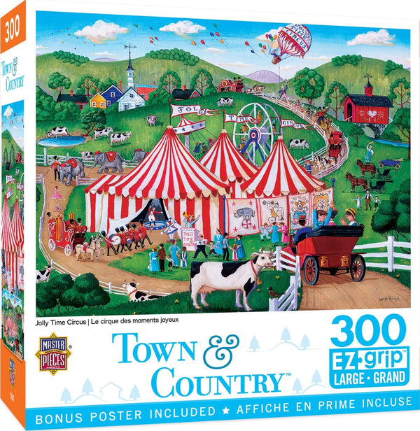 "MasterPieces 300 Piece EZ Grip Jigsaw Puzzle - Jolly Time Circus - 18"x24""