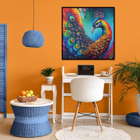Peacock Puzzle - 1000 Piece Puzzle for Adults - Colorful Peafowl Jigsaw Puzzles Beautiful Bird Art