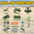 Army Toys, Military Soldier Action Figures,Military Toys Include Green Army Men, Rowboats, Motorcycles, Aircraft Weapons Accessories Playset Toy Soldiers, Military Base Toys Set for Boys