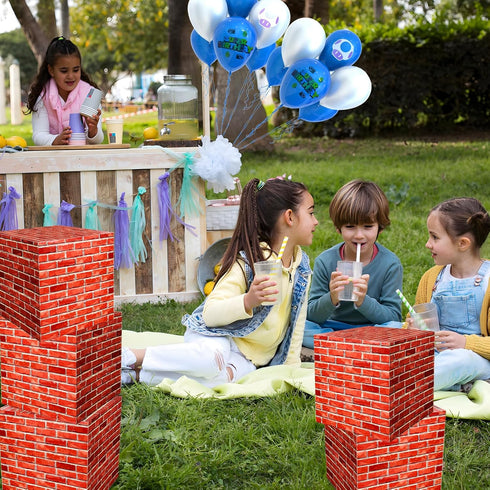 Mototo 16 Pieces 11.8 Inch Video Game Brick Boxes - Red Brick Party Favor Box for Comic Theme Party Decorations