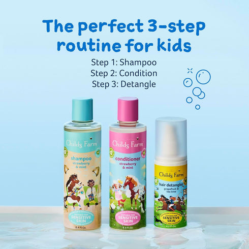 8.4 Oz Childs Farm, Kids Shampoo for Dry, Sensitive, Eczema-prone Skin & Scalp, Strawberry & Organic Mint, Detangles