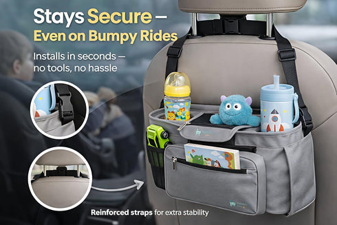 Stroller Caddy with Cup Holder Universal Waterproof Stroller Organizer with Cup Holder for Instant Access & Hands-Free