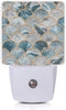 Smoaffly Mermaid Fish Scales Marble Night Light Plug-in LED Nightlights Auto Sensor Night