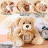 14 Inch Remembrance Bear Plush Stuffed Animal with Recorder, Soft Doll Fabric Toy, Picture Frame, Brown