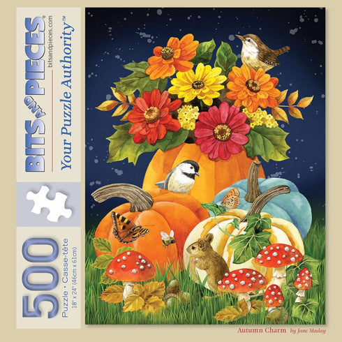 500 Piece Jigsaw Puzzle for Adults - Autumn Charm by Artist Jane Maday, 18" x 24"