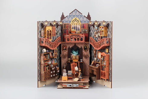 DIY Miniature Book Nook Dollhouse Room Kit - Magic Library for Teens and Adults