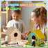 Liliful Wooden DIY Birdhouse Kit for Adults, Unfinished Wooden Bird Houses with Paints for Craft Activity