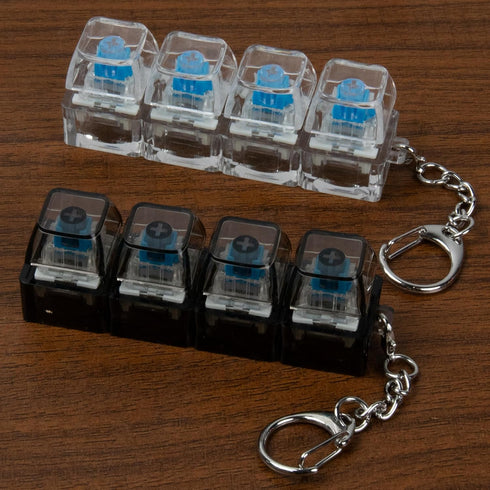 ZoxiLume 2 4 1 Pcs in Keyboard Fidget Toy Keychain, Clicky Button Toy Stress Relief Keychain with Swappable Keycaps