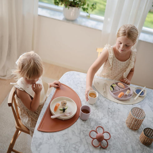 mushie Silicone Suction Plate, BPA-Free Non-Slip Design, Blush