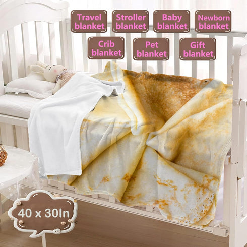 Mellowora 50"x40" Breakfast Butter Pancakes Blanket, Funny Realistic Food Dessert Throw Blanket for Kids, Cheese Plush