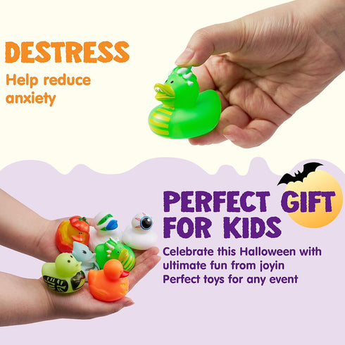 18 JOYIN PCS Halloween Rubber Ducks, Halloween Ducks for Halloween Party Favors Decorations, Rubber Duckies Baby Bath