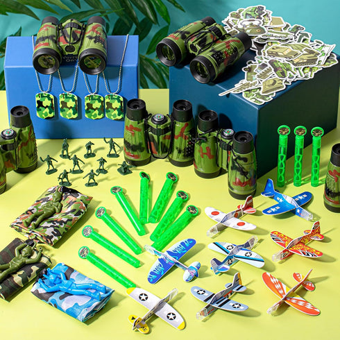 ShinyRelief 102 Set 3-12 Pcs Army Toy Military Gift for Boys Bulk Army Soldier Birthday Decoration Camo Party Favor