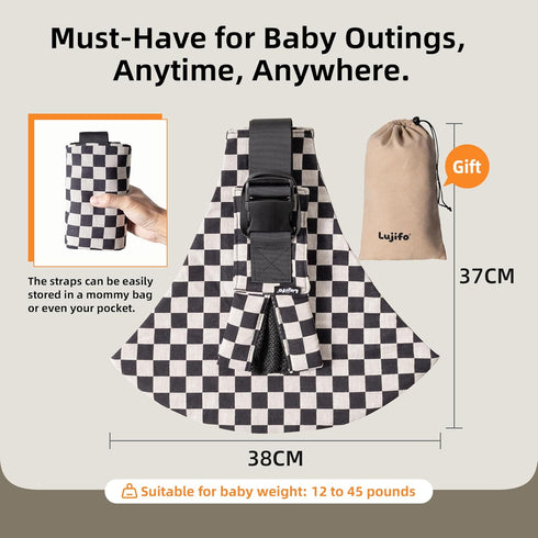 Lujifo 6 48 Baby Sling Carrier, Lightweight Portable Baby Carrier for Toddlers, Toddler Sling Carrier with Adjustable