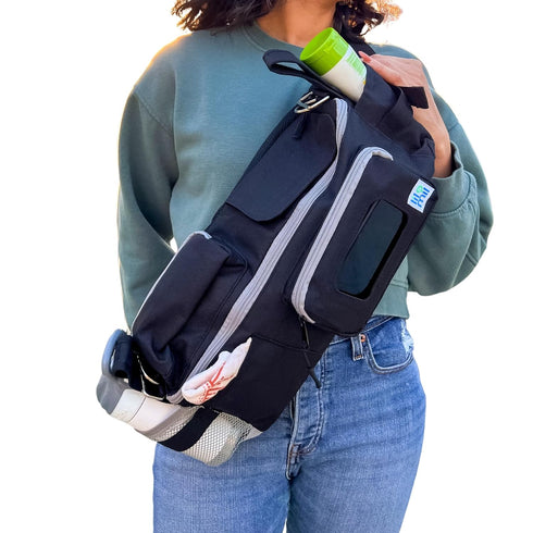 Lil & Mil Crossbody Diaper Bag with Wipes Pocket | Convenient Small Diaper Bag |