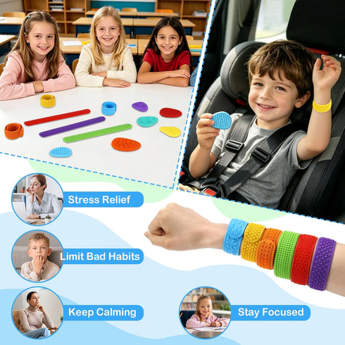 DOSEVENTOY 14Pcs Quiet Fidget Toys for Kids,Silicone SensoryToys,Worry Stones for Anxiety,Fidgets for Classroom,Easter