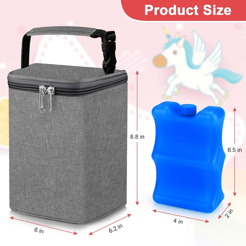 Accmor Pack, 4 8oz Breastmilk Cooler Bag with Ice Baby Bottle Cooler Bags, Insulated Tote Bags On The Go, Fits Large