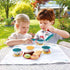 Set 18-Piece Set 3+ Hape Tea for Little Girls & Boys, Tin Tea Party with Toucan Carrying Case, Toy Teapot, Play Food
