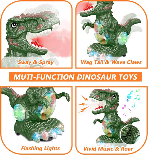 Dinosaur Toys for 1-2 Year Old Boy - Roar Music and Lights Toddler Toys, Electric Dinosaur Toys for Kids 1-3
