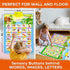 Quokka Set of 4 Educational Poster Toy for 3-4 Year Old, Learning Wall Chart for Toddlers, Interactive Game