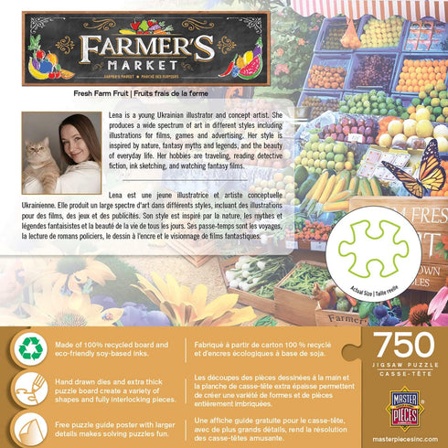 Masterpieces 750 Piece Jigsaw Puzzle for Adults and Family - Fresh Farm Fruit - 18"x24"