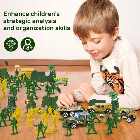 TOY Life 95 PCS Army Men Toys, Plastic Action Figures Military Playset, Gift for Boys