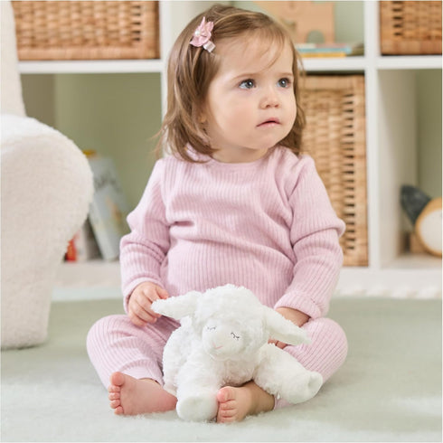 GUND Baby Sustainable Lamb Rattle, Plush Winky Lamb Stuffed Animal, 100% Recycled Materials, 7” Sensory Toy for Babies